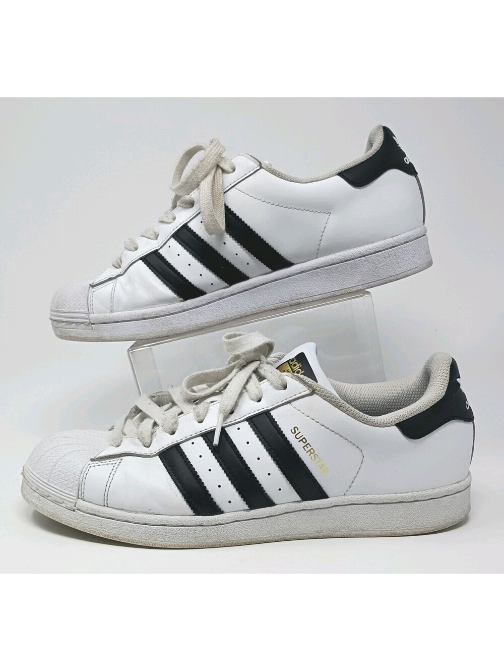 Adidas Superstar C77124 Men’s Shoes Size9.5 White Black- 034